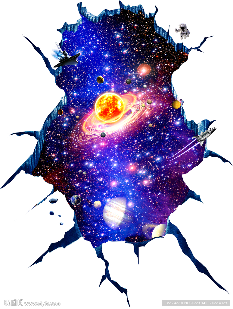 宇宙星空3D立体画地贴地画