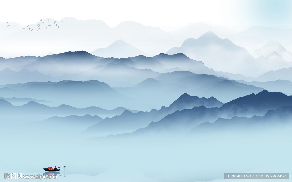 高端中式高清山水 tIf分层