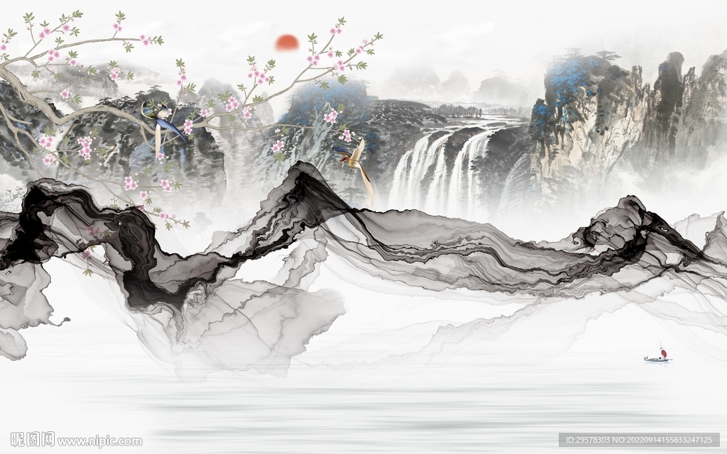 最新中式高清山水 tIf分层