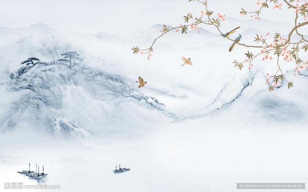 高档 中式高清山水 tIf分层