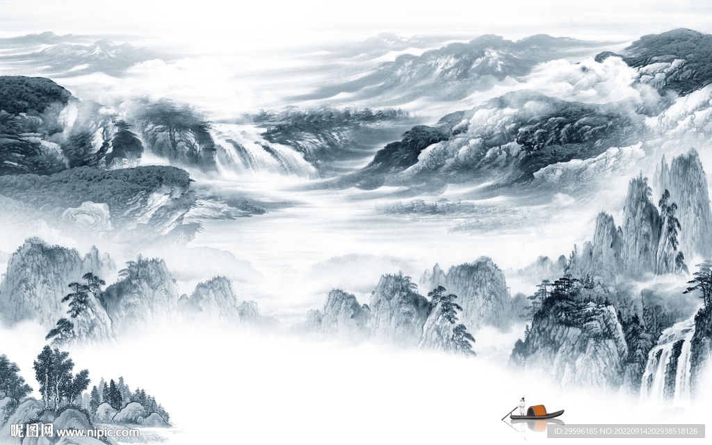 新款简约风山水画 TIf分层