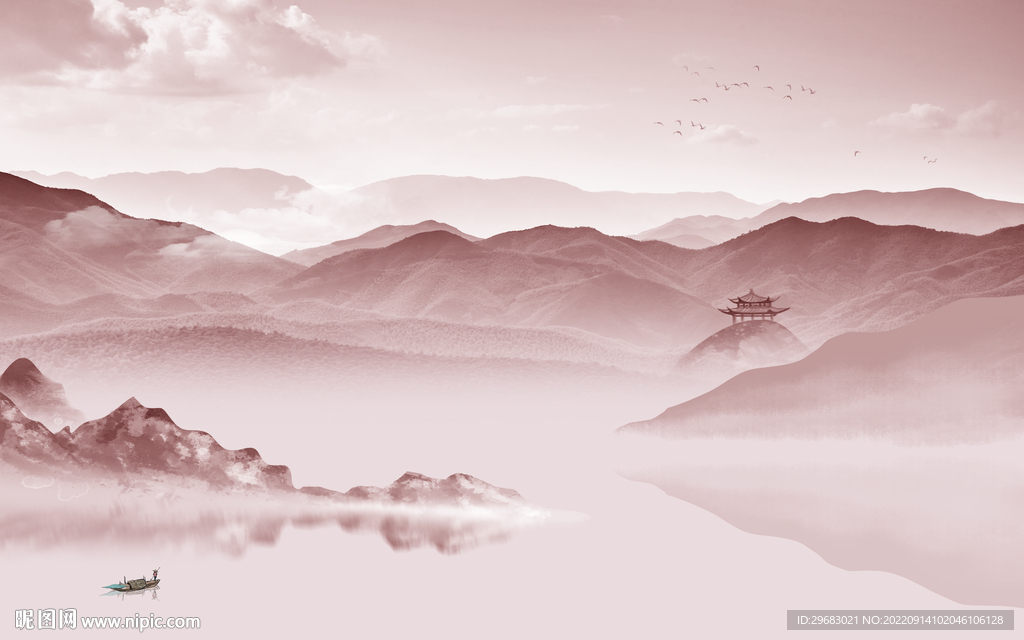 大气 简约山水新画 tIf分层