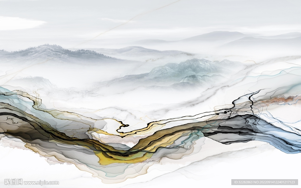 现代 高端背景山水 tIf分层