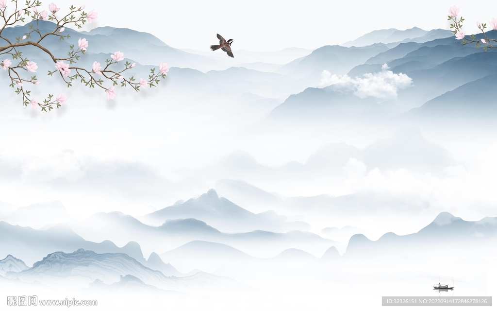 高档 意境山水新画 Tif分层