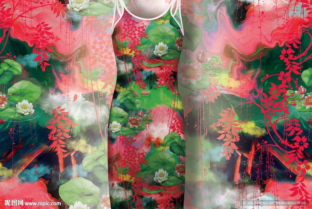 扎染花卉新型女装花型