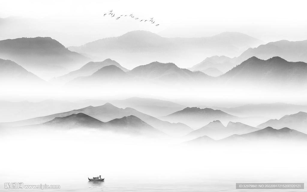 大气中国风山水画 tif分层