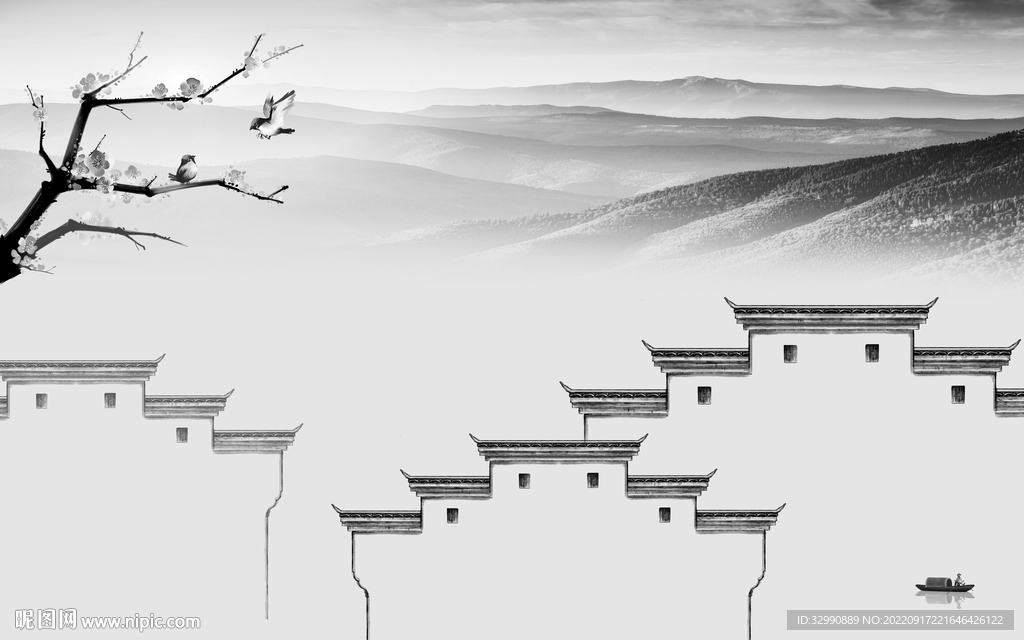 中式最新高端山水 tif分层