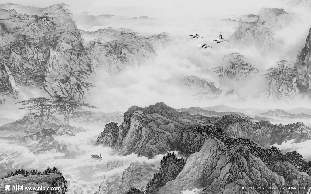 现代 最新高端山水 tif分层