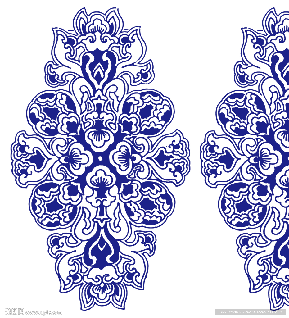 古典青花瓷花纹背景