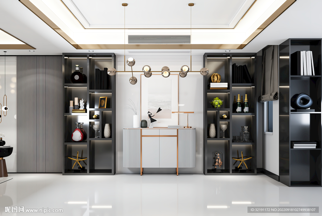 轻奢餐厅背景墙