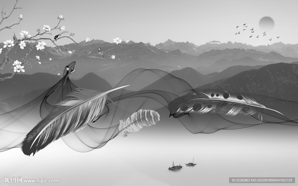 新中式高档色山水 TiF分层