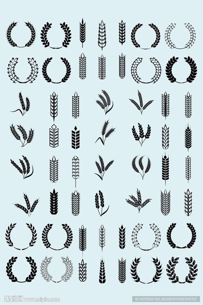 AI矢量麦子麦穗