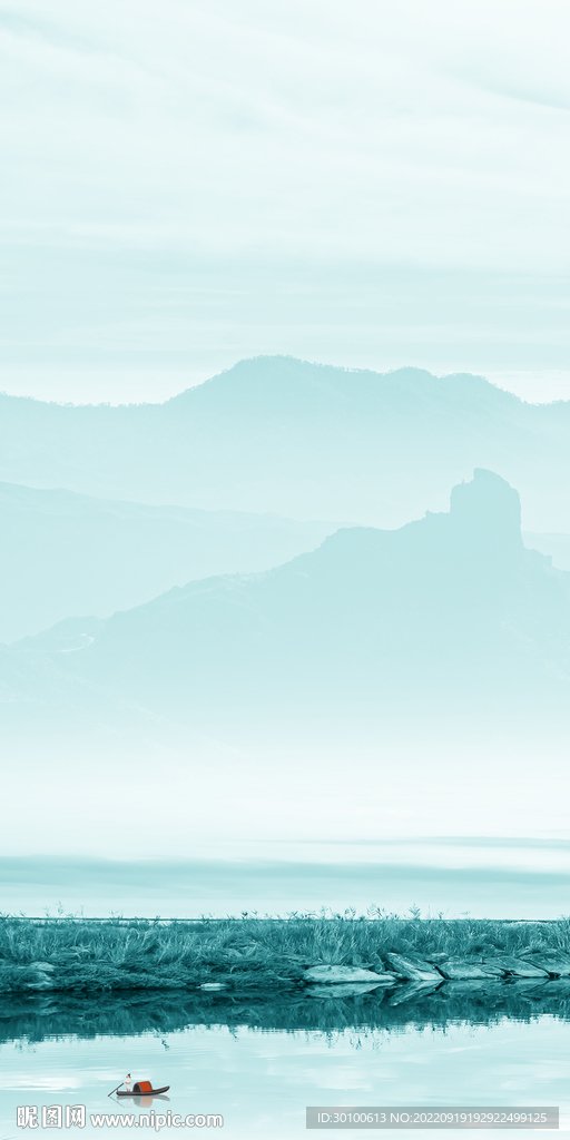 爆款玄关山水挂画 tif分层