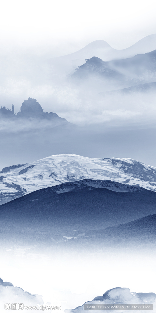 简约玄关山水挂画 tif分层