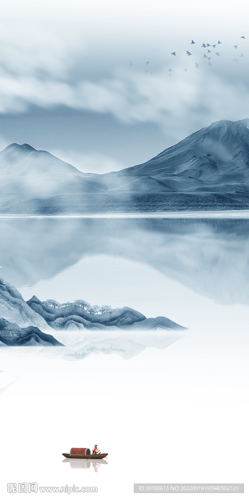 现代 玄关山水挂画 tif分层