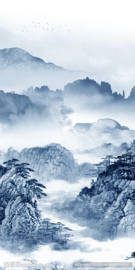 新款 玄关背景山水 tif分层