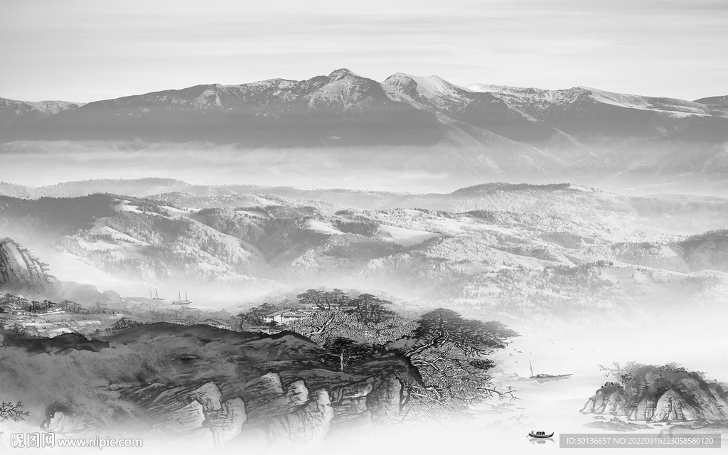 高档现代新品山水 Tif分层