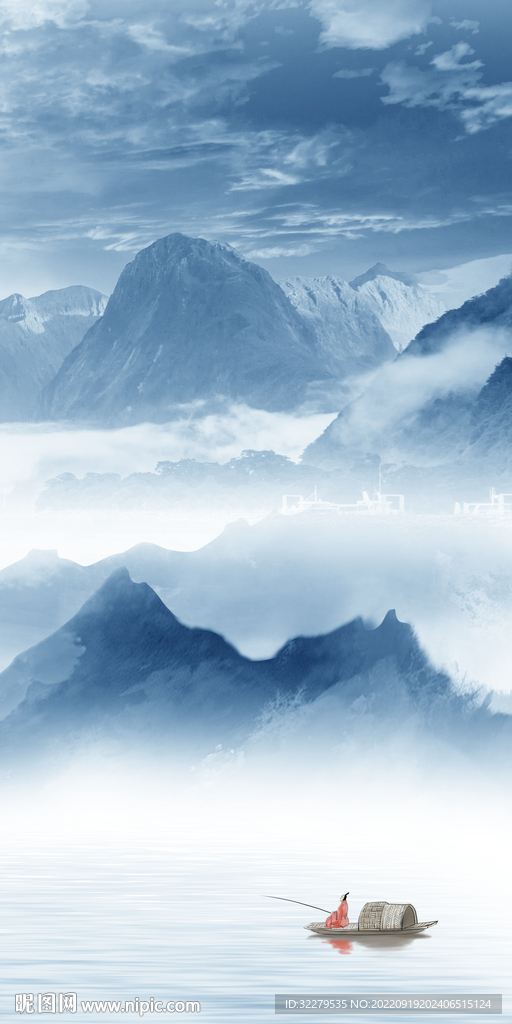 新品山水意境玄关 Tif分层