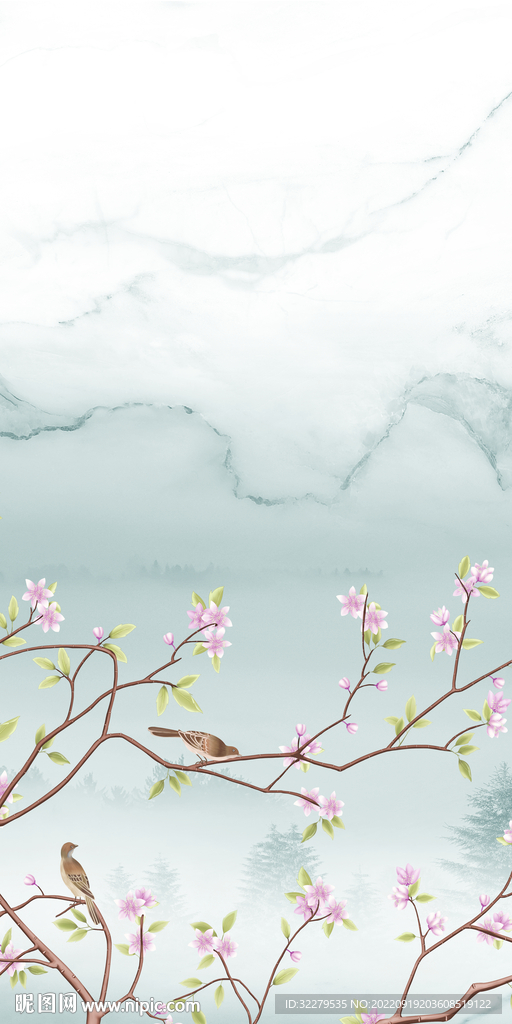 爆款 山水意境玄关 Tif分层