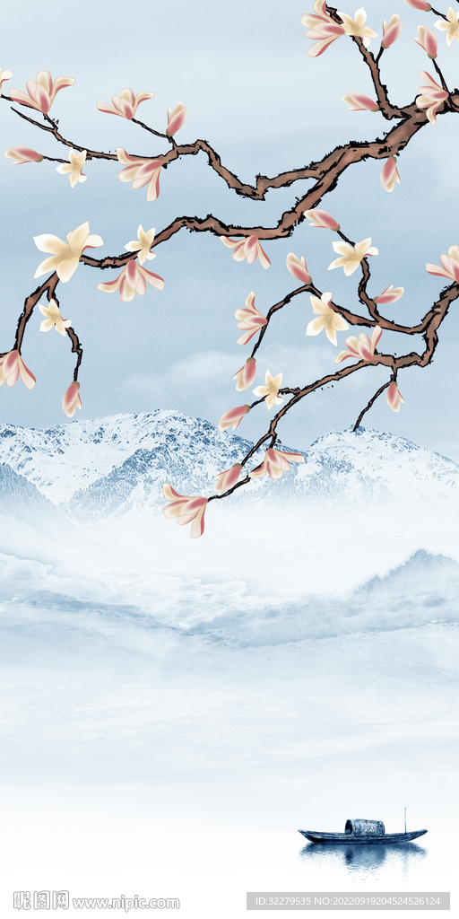 现代山水意境玄关 Tif分层