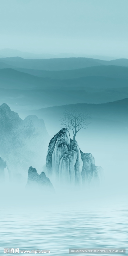 新款 山水意境玄关 Tif分层