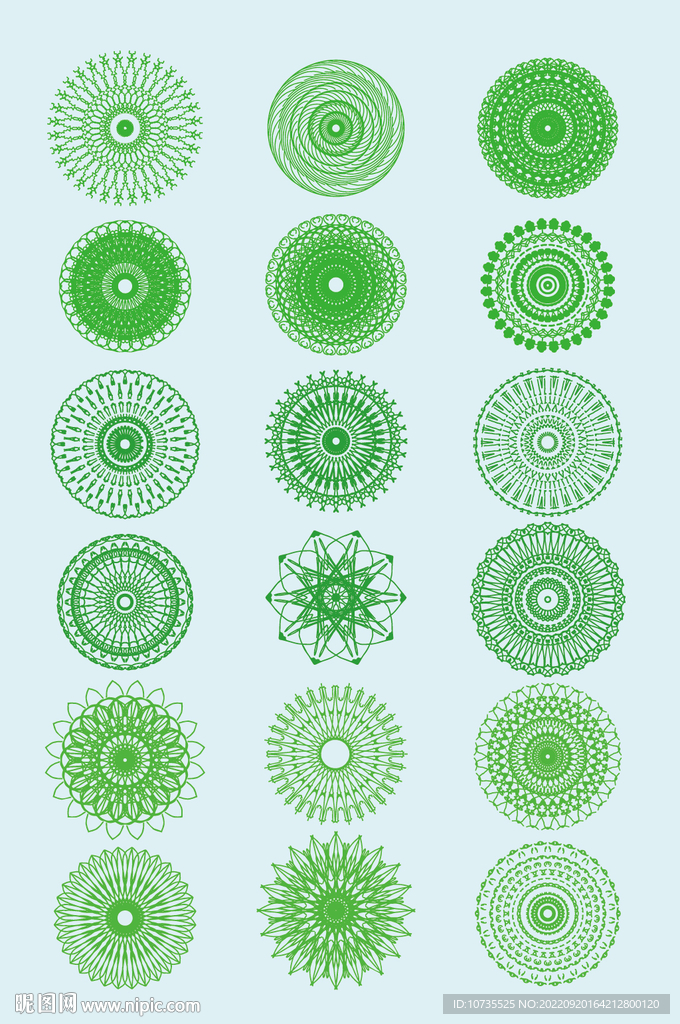 AI矢量圆形花纹图形