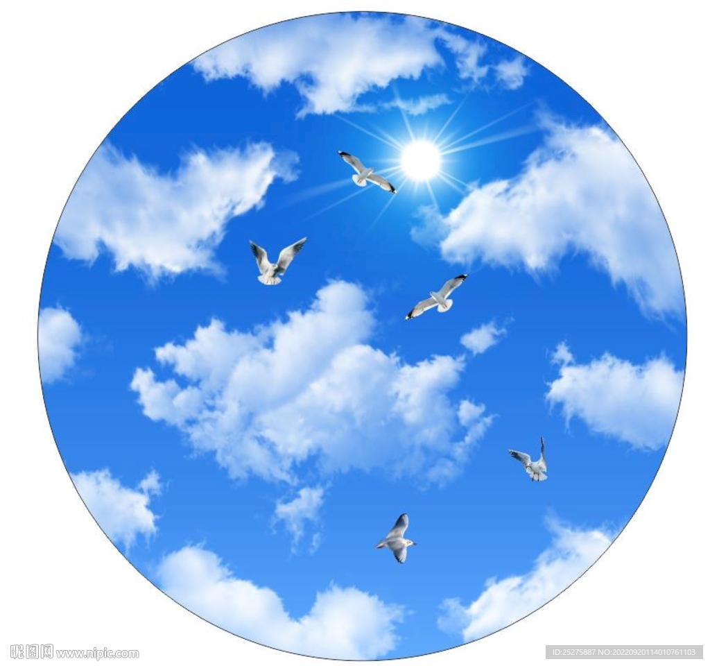 蓝天白云圆形