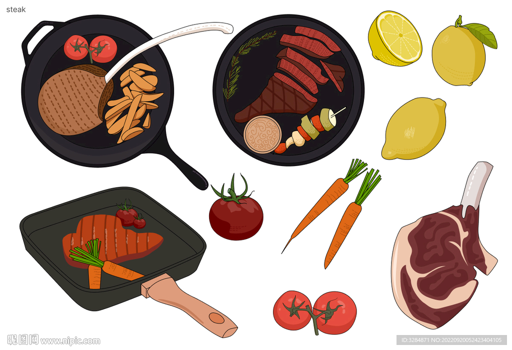 牛排矢量素材