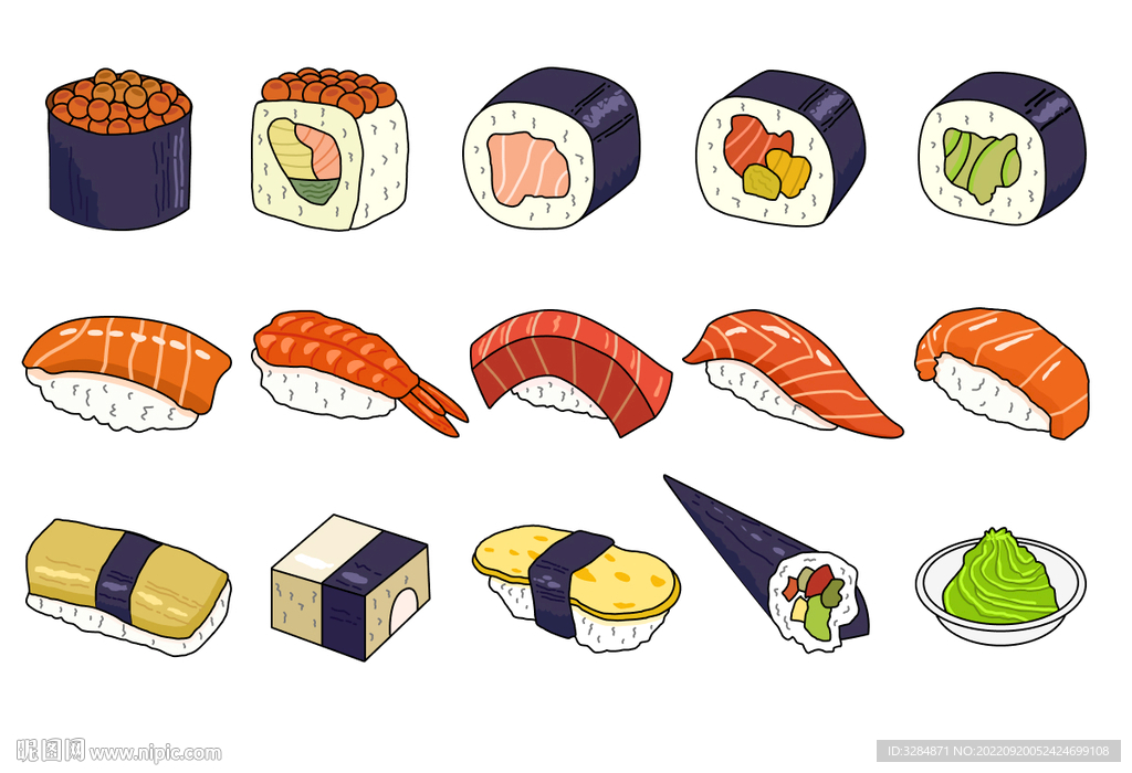 寿司矢量元素