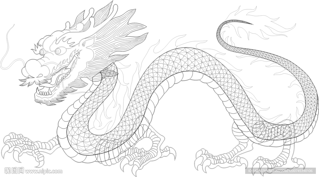 神龙线条矢量
