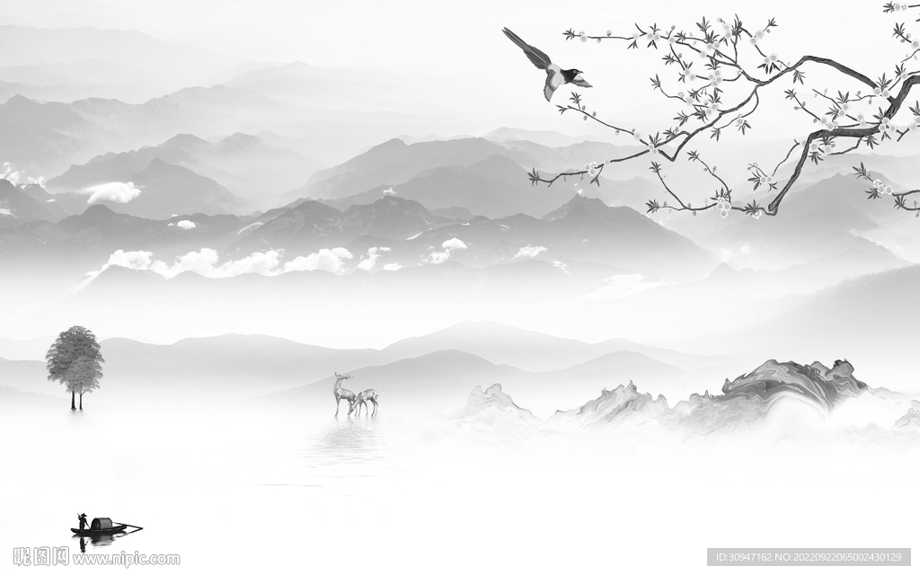 中国风意境人气山水 TiF分层