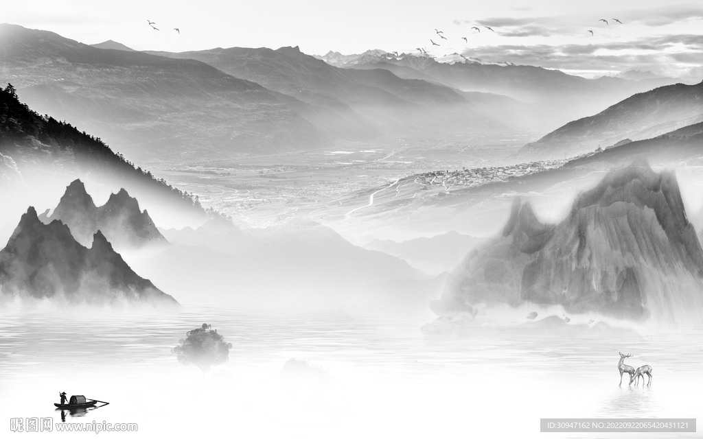 新中式意境人气山水 TiF分层