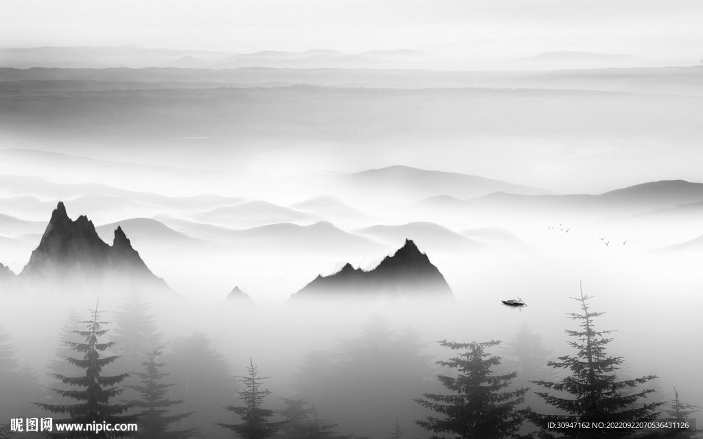 高端意境人气山水 TiF分层