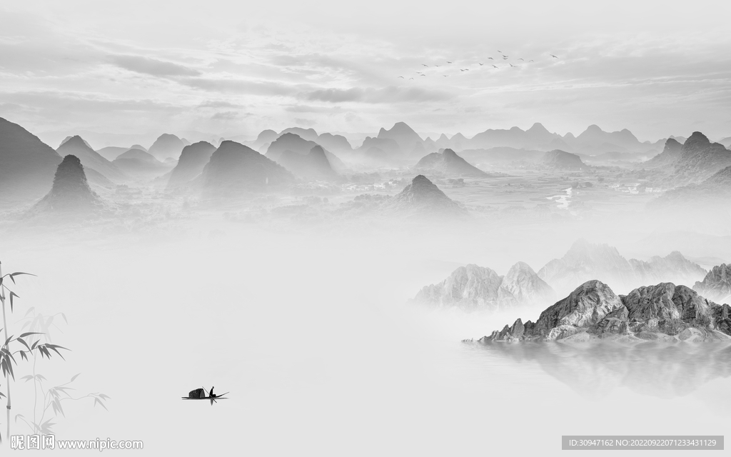 客厅灰色新款山水 TiF分层