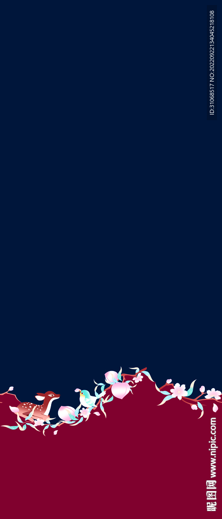 汉服 梅花鹿   花朵  