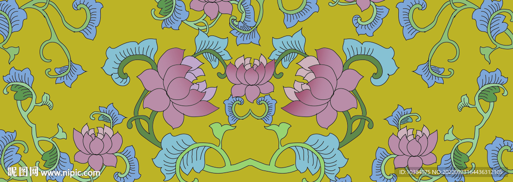 莲纹菱花式盘纹理