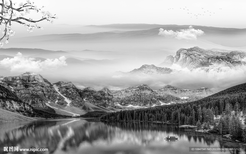 人气简约意境山水 TIf分层