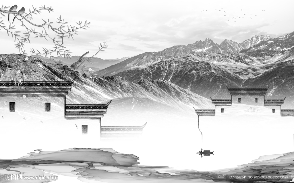 中式 简约意境山水 TIf分层