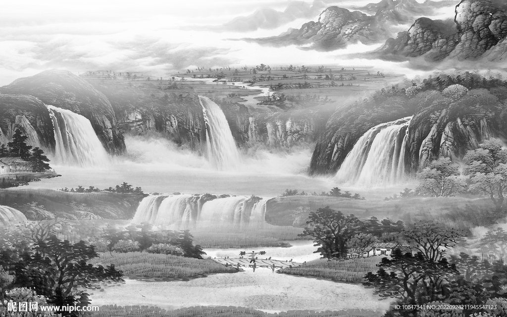 最新简约意境山水 TIf分层