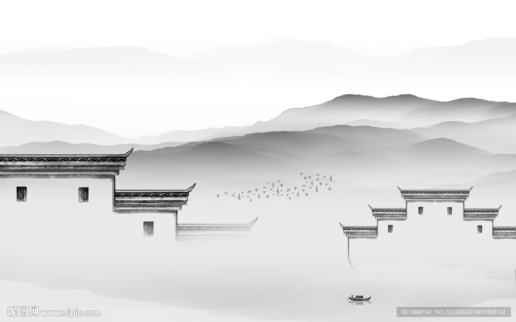 电视 灰色高清山水 TIf分层