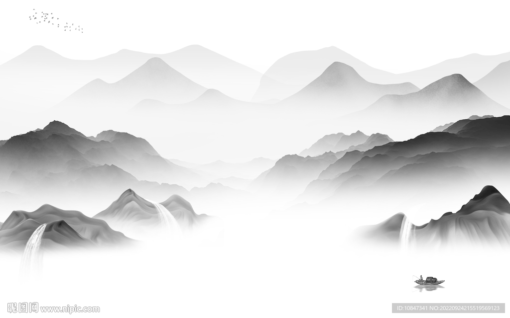 新款灰色高清山水 TIf分层