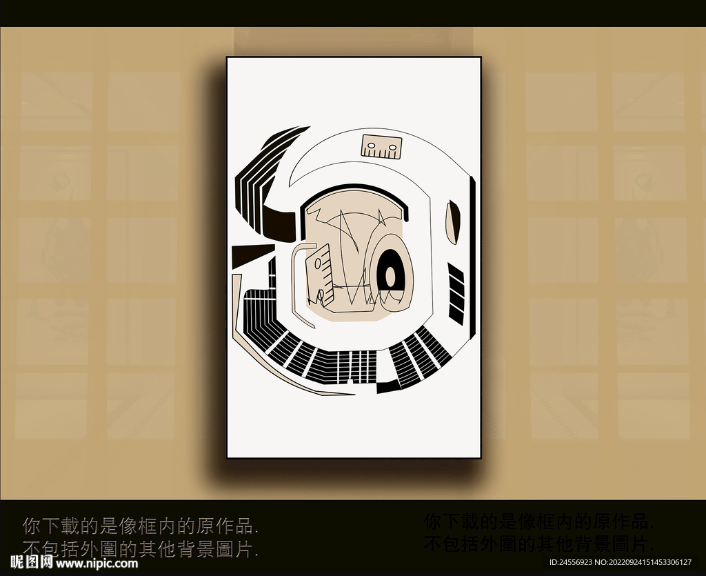 欧式古典抽象色块装饰画