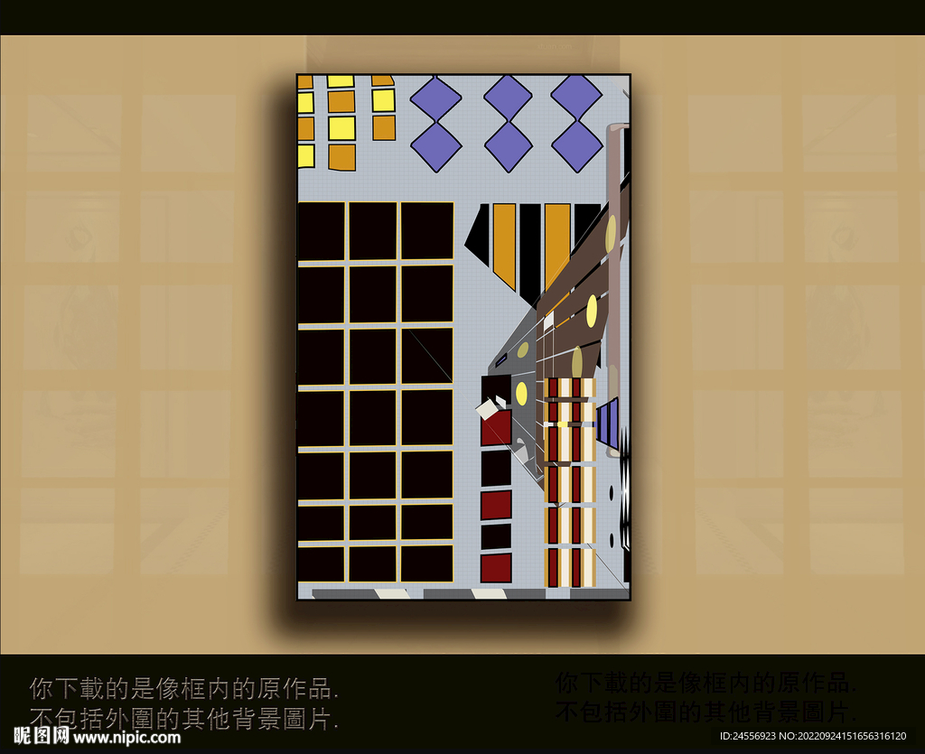 欧式古典抽象色块装饰画