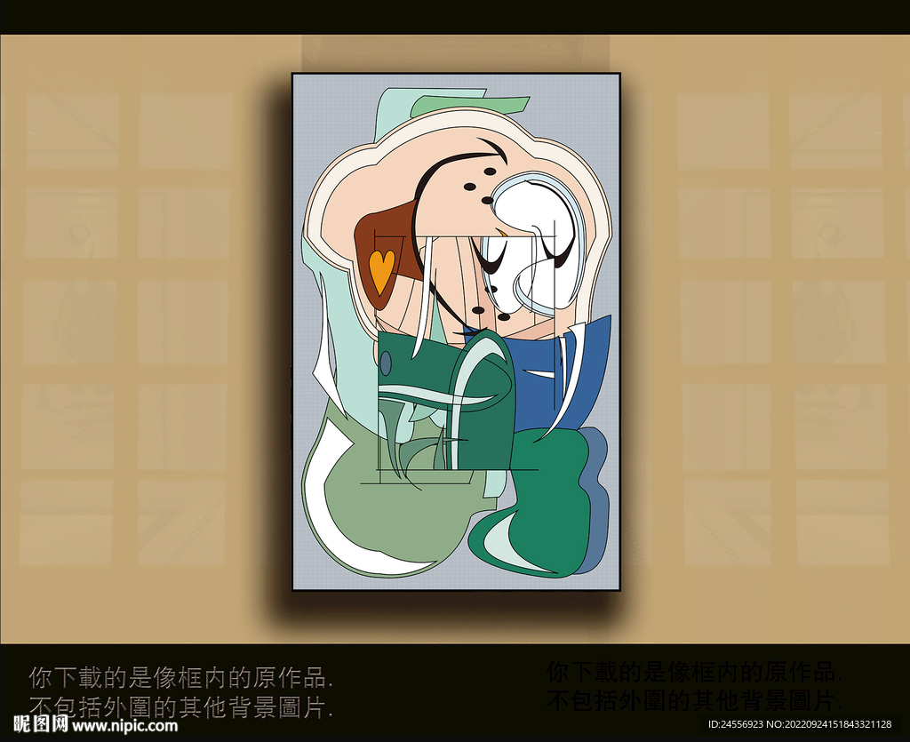 欧式古典抽象色块装饰画