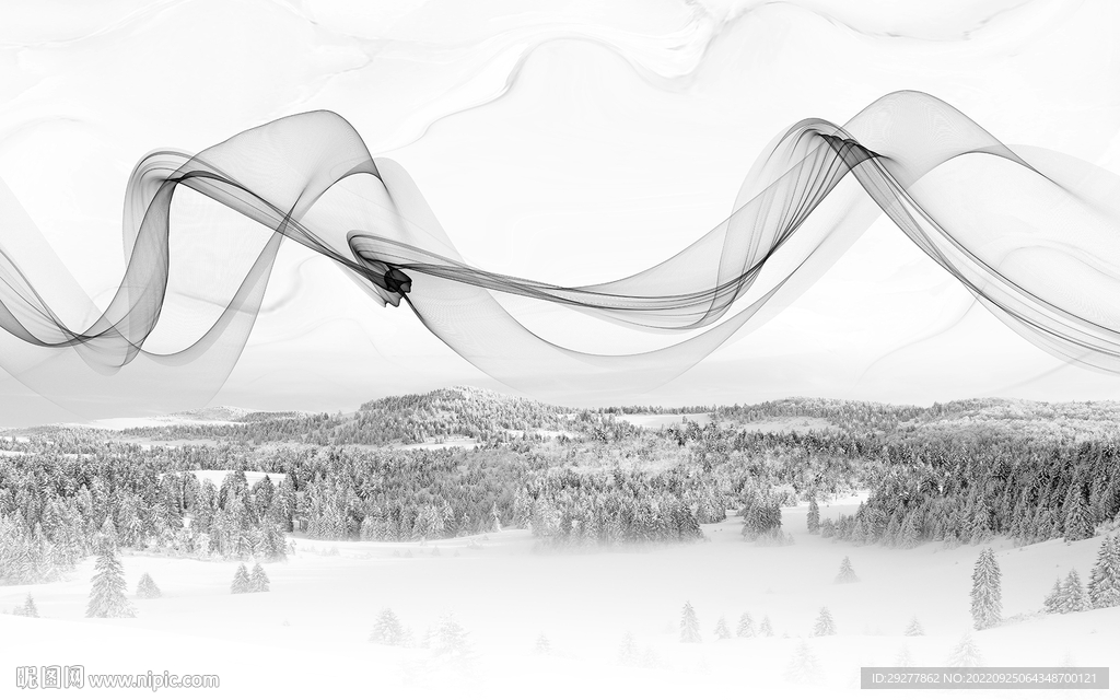 别墅 意境中式山水 Tif分层