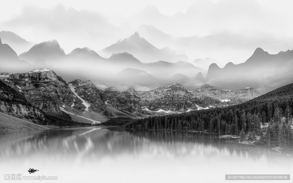 人气意境中式山水 Tif分层