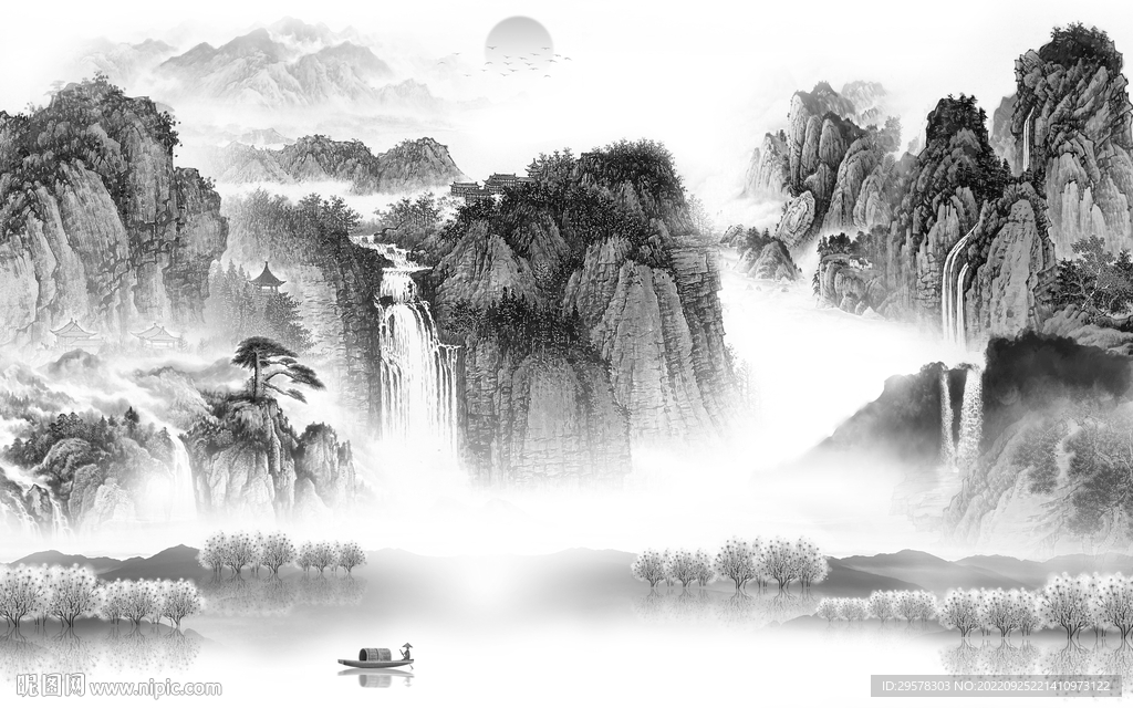 流水意境高端山水 TIf分层