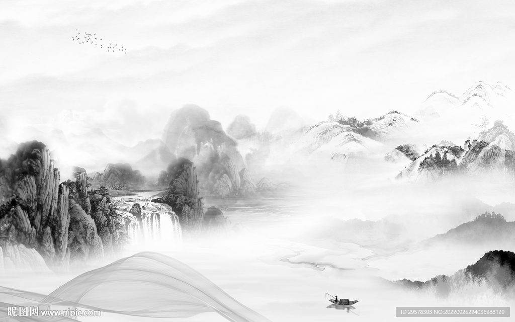 高雅意境高端山水 TIf分层