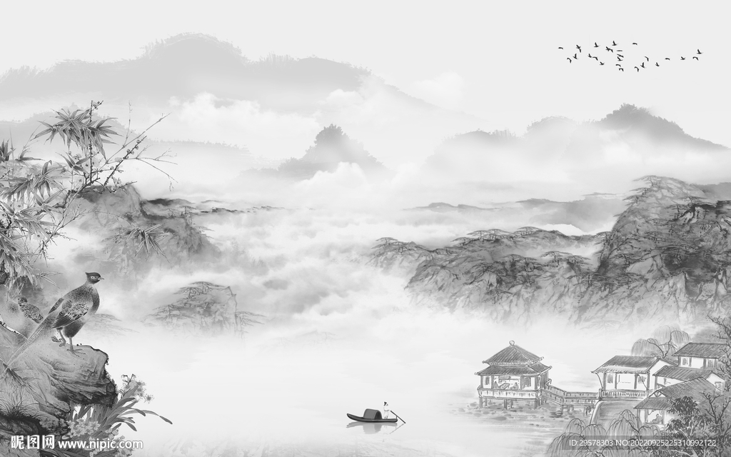 现代意境高端山水 TIf分层