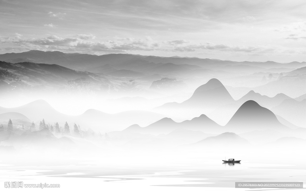 新款新山水灰色画 TIF分层